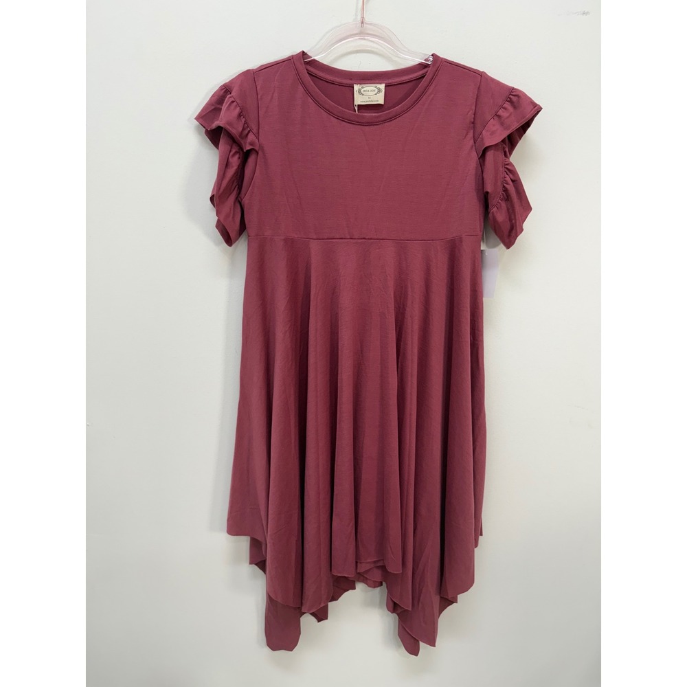 Mia Joy Dress 12 Mara Ashe Rose Ruffle Sleeve Handkerchief Hem